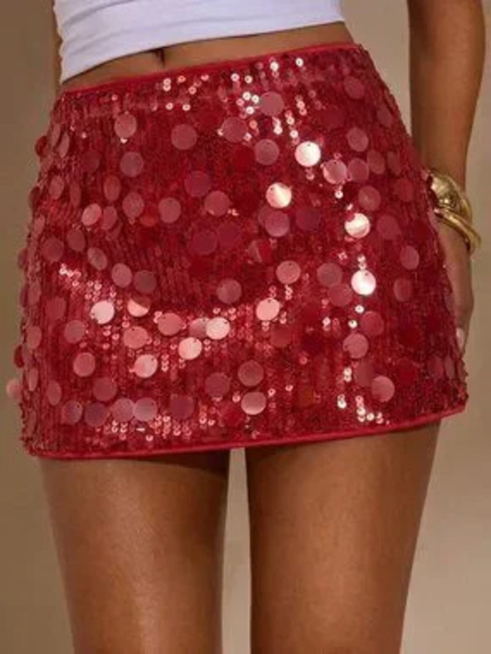ZARA Red Party Women's Low Waist Zip Mini Bodycon Skirt